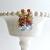 Blue/Pink Topaz, Amethyst, Lemon/Cherry Quartz, Peridot, Iolite Cluster Earrings - Fleur IV Earrings