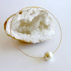 Huge Vintage Pearl Gold Vermeil Hoop Necklace - Gabrielle Necklace