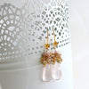 Rose Quartz Pastel Sapphires Cluster Tendrils Earrings - Juliet IV Earrings
