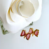 Le Papillon Post Earrings - Watermelon Tourmaline Butterfly Slices