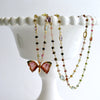 Pink Green Watermelon Tourmaline Butterfly Necklace - Papillon XX Necklace