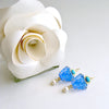 Venetian Glass Intaglio/Cameo Sleeping Beauty Turquoise Earrings - Medusa Blue Earrings