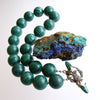 Malachite Choker Necklace With Sterling Malachite Toggle - Monique Necklace