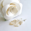 Carved Mother of Pearl Freshwater Pearls Rock Crystal Cluster Earrings - Sabrina Earrings