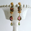 Tourmaline Slices Long Tourmaline Cluster Earrings - Tatiana Earrings