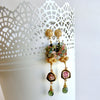 Tourmaline Slices Long Tourmaline Cluster Earrings - Tatiana II Earrings
