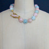 #8 Fontanne III Necklace - Beryl Aquamarine Kunzite Opal MOP Toggle Clasp