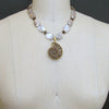 #7 Cibele Necklace - Moonstone Nautilus Fossil