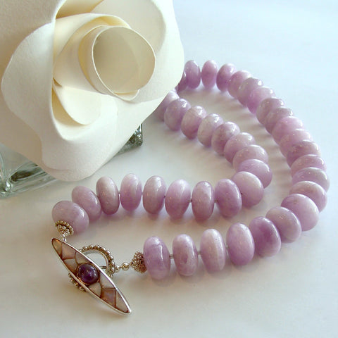 #3 Orianne Necklace - Orchid Kunzite Amethyst Inlay Toggle