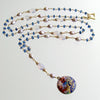 #2 Brezza Floreale III Necklace - Kyanite Scorolite Enamel Vinaigrette Necklace