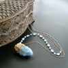 #3 Pixie Necklace - Aqua Chalcedony Gold Vermeil Spirit Quartz Pendant