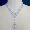 #8 Kaleidoscope de Papillon II Necklace - Blue Chalcedony Scorolite Pearls