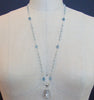 #6 Key to Your Heart Necklace - Aquamarine Sterling Silver Heart Bell Pendant