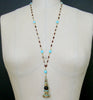 #8 Adrianna Necklace - Austro Hungarian Fob Garnets Turquoise