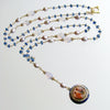 #1 Brezza Floreale III Necklace - Kyanite Scorolite Enamel Vinaigrette Necklace