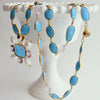 Bezel Set Turquoise & Faceted Rose de France Intaglio Necklace - Abruzzo Intaglio Necklace