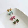 Watermelon Tourmaline Slices Pink Topaz Apatite Green Tourmaline Duster Earrings - Andrea III Earrings