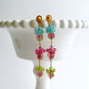Watermelon Tourmaline Slices Pink Topaz Apatite Peridot Duster Earrings - Andrea IV Earrings