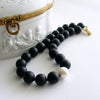 12 Days of Christmas - Matte Black Onyx & Shell Pearl Choker Necklace - Brooke VI Necklace
