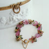 Watermelon Tourmaline Slices Tourmaline Cluster Bracelet - Clarissa VII Bracelet