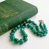 Graduated Hand Knotted Emerald Necklace 14KYG Toggle - Esme Necklace