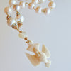Saint Esprit Dove With Love Note Natural Pink Peach Baroque Cultured Pearls - Le Messenger de l’Amour