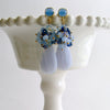 Blue Lace Agate Tanzanite Topaz Kyanite Earrings - Ophelia Cluster Earrings