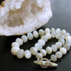 White Moonstone Choker Necklace with Abalone Inlay Toggle - Selene Necklace