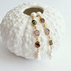 12 Days of Christmas - Watermelon Tourmaline Slices Flameball Pearl Post Duster Earrings - Anastasia II - III Earrings