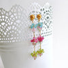 Watermelon Tourmaline Slices Peridot Pink Topaz Apatite Duster Earrings - Andrea II Earrings