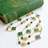 Malachite CZ  Stations Layering Necklace - Fiona II Necklace