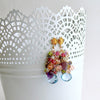 Blue/Pink Topaz, Amethyst, Lemon/Cherry Quartz, Peridot, Iolite Cluster Earrings - Fleur VIII Earrings