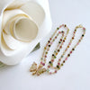 Ballet Pink Green Watermelon Tourmaline Butterfly Necklace - Papillon XVIII Necklace