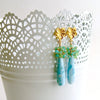 Larimar With Aqua Opal Clusters Earrings  - Lumière de la Mer