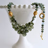 Tourmilated Moss Aquamarine Briolette Choker Necklace - Marjory Necklace
