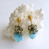 Aqua Stalactite Slices With Aquamarine Labradorite Clusters - Millie Earrings