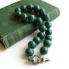 Malachite Choker Necklace With Sterling Malachite Toggle - Monique Necklace