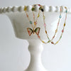 Pink Mint Green Watermelon Tourmaline Butterfly Necklace - Papillon XV Necklace