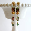 Tourmaline Slices Long Tourmaline Cluster Earrings - Tatiana III Earrings