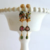Tourmaline Slices Long Tourmaline Cluster Earrings - Tatiana II Earrings