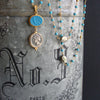 Turquoise Pyrite Layering Necklace With Venetian Glass Intaglio And Antique Coin Pendant - Triora Necklace