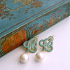 Turquoise Crystal Baroque Pearl Snake Earrings - Lindie Earrings