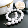 #3 Blanca Necklace - 20mm White Agate Golfballs