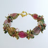 #1 Clarissa III Bracelet - Watermelon Tourmaline Slices Tourmaline Clusters