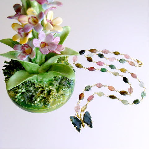 #2 Le Papillon IV Necklace - Tourmaline Butterfly Necklace