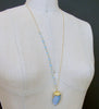#6 Pixie Necklace - Aqua Chalcedony Gold Vermeil Spirit Quartz Pendant
