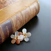 #2 Akimi Earrings - Multi Moonstone Leaf Flower Post Earrings