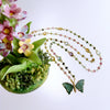 #2 Le Papillon XI Necklace - Blue Green Tourmaline Butterfly Tourmaline Stations Chain
