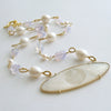 #1 La Finesse Armorial Monogram Gaming Token Necklace - Lavender Moon Quartz