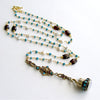 #1 Étaín Necklace - Turquoise Garnet Keshi Pearls Austro Hungarian Swan Fob
